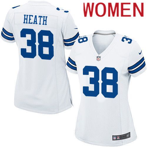 Women Dallas Cowboys #38 Jeff Heath Nike White Team Game NFL Jersey